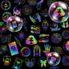 100pcs Laser Stickers Magic World PET Sticker Pack DIY Collage for Hand Account Decoration Scrapbook Labe