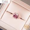 Classic 925 Sterling Silver Ring with 10*10mm Morgan Pink Color Gemstones 5a Zircon Wedding Fine Jewelry Gift