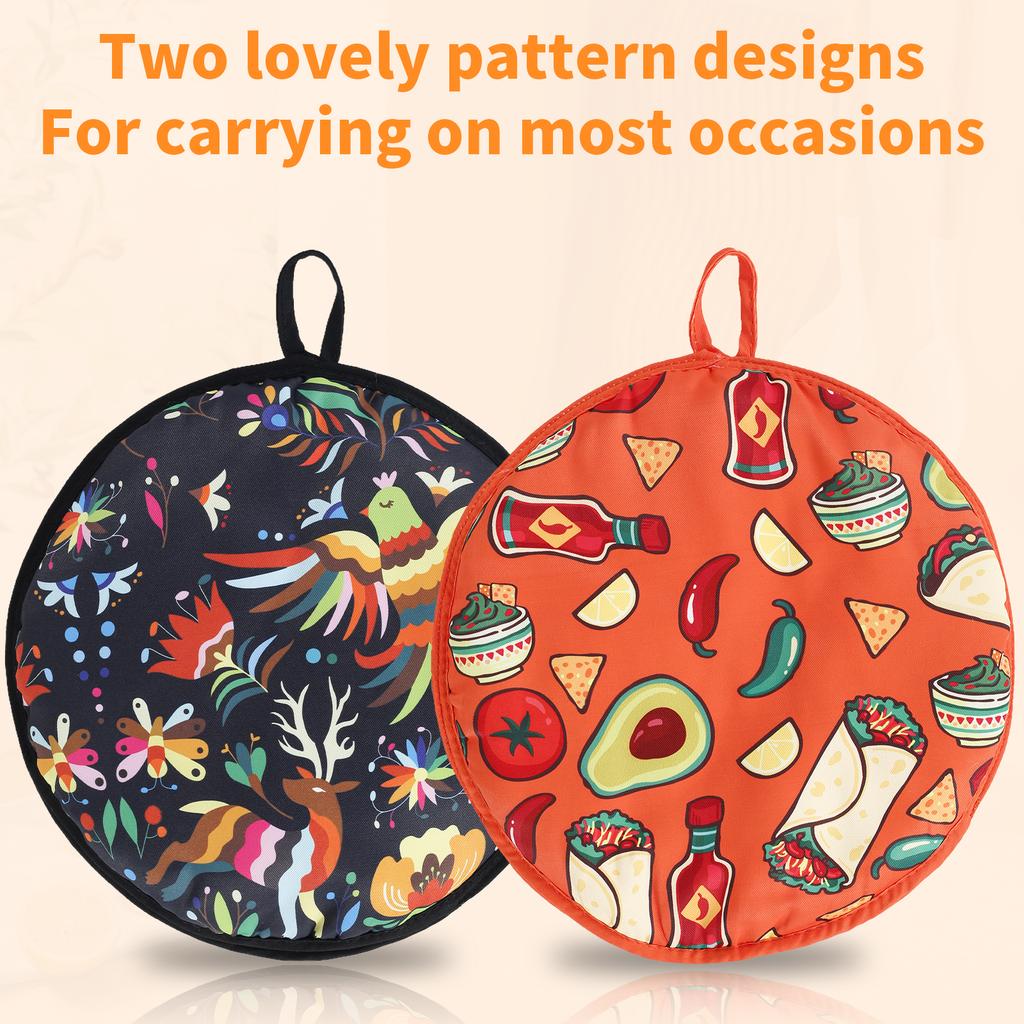 Портативная 12-дюймовая сумка-подогреватель для тортильи, изолированный тканевый держатель, пригодный для микроволновой печи, для пиццы, хлеба, двусторонняя сумка-подогреватель для тортильи