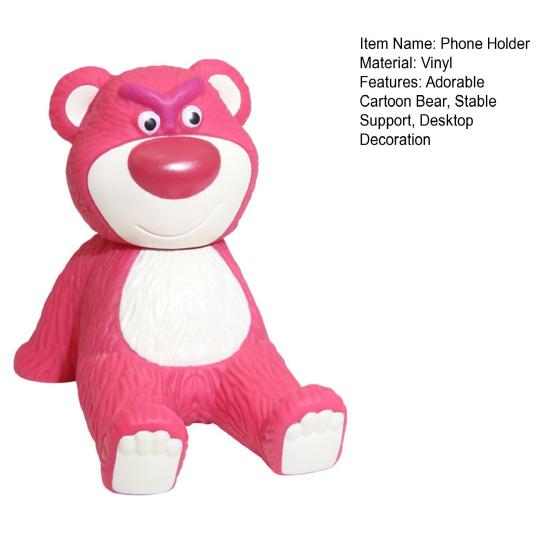 Очаровательный мультяшный медведь, держатель для телефона, розовый цвет, стабильная поддержка, подставка для мобильного телефона, украшение для рабочего стола, орнамент