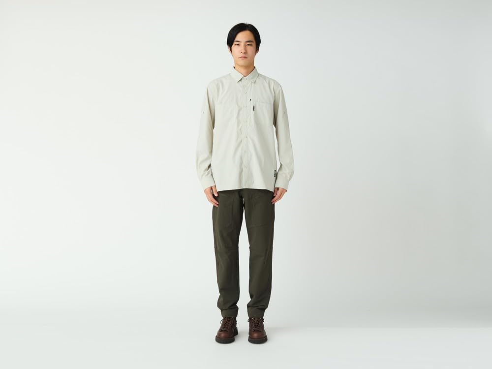 Snow Peak Utility Field Long Sleeve Stretch Dry Shirt Cut and Long Sleeve and Size M SPF-SH-25AU901, Sew, T-Shirt, Men's Women's, White,