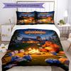 Grizzy & Lemmings Customize Text Bed CoverBed Design for Living Rooms Machine Washable Bedroom Decor Best for Christmas