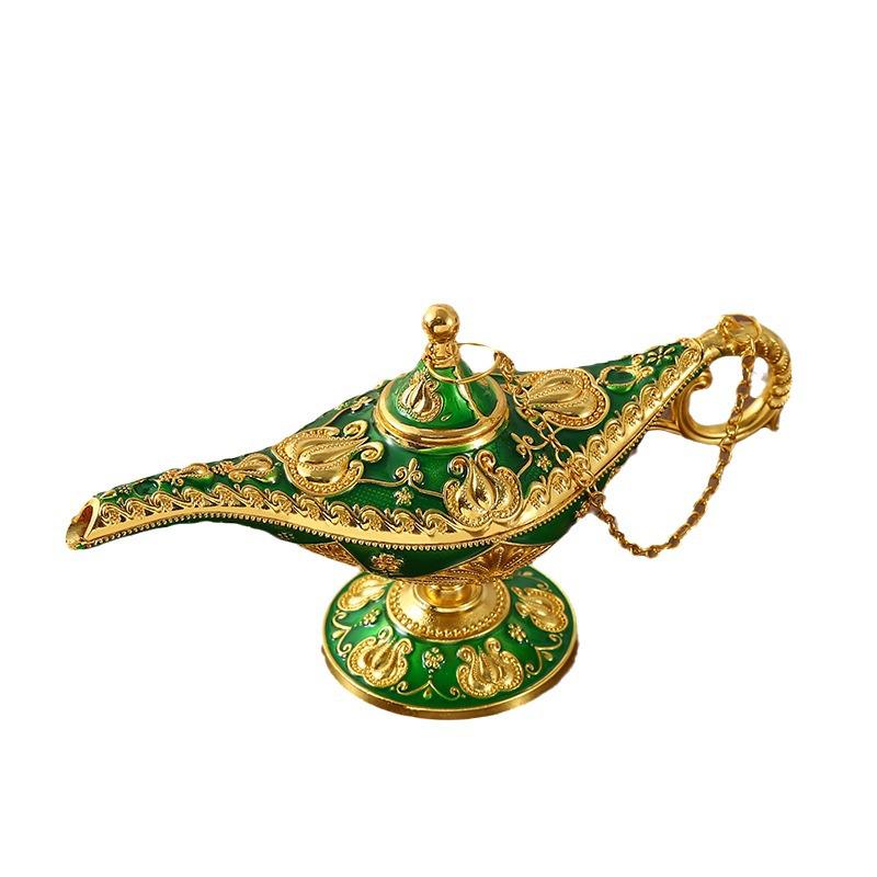 European Aladdin's Lamp Gold Retro Pattern Figurine: Classical Style Decorative Craft