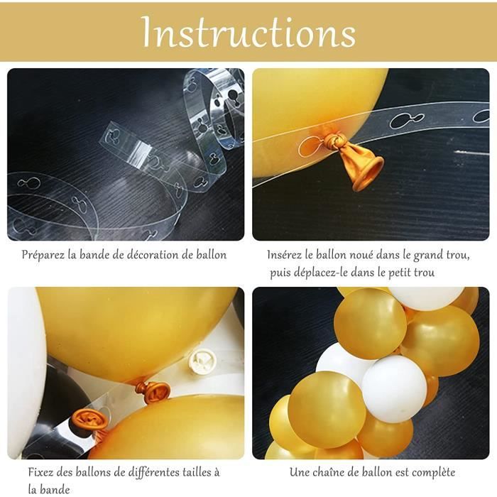 Arche Ballon, Kit de Guirlande de Ballon, 133PCS Ballon Blanc Argent et Or &amp; Ballon Confettis pour Noël, Mariage Anniversaire A131