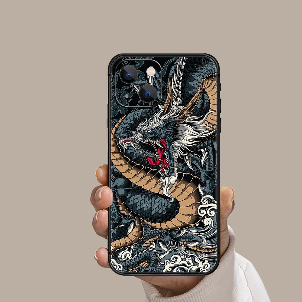 Чехол для телефона с изображением китайского дракона для iPhone Xiaomi Mi Samsung Galaxy Redmi Note AS 11 12 13 14 15 22 23 24 5G Pro Plus Max Fe Ultra