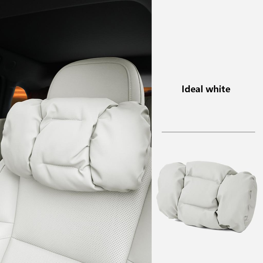 Advanced Sensory Bubble Cotton Car Headrest Anti-Stain Leather Neck Pillow And Waist Cushion Set for Comfortable Travel