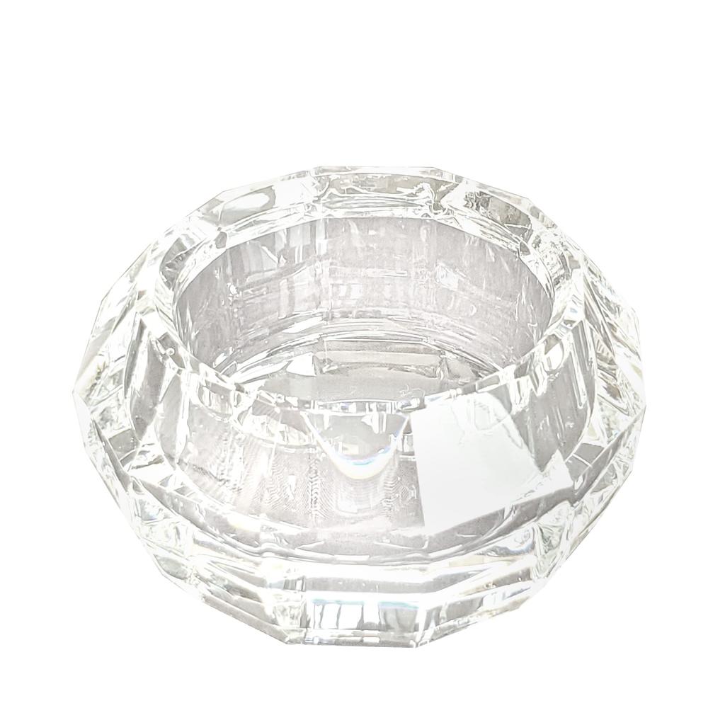 Crown Buddhist Altar Candle Holder, 2.5 inches, Clear Crystal, Stylish, Modern Buddhist Altar Accessories