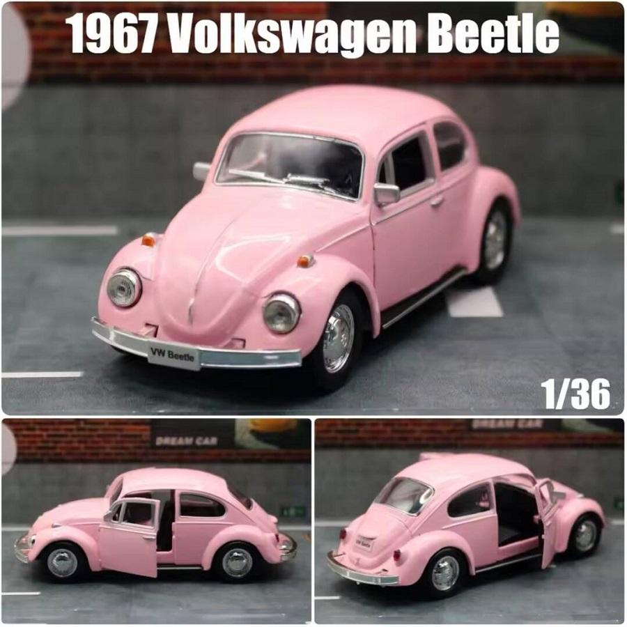 Ретро Классический 1967 Volkswagen Beetle 5-дюймовая Металлическая Машина Симуляция Литой & Игрушечный Транспорт RMZ city 1:36 моделей из сплава, подарки для детей