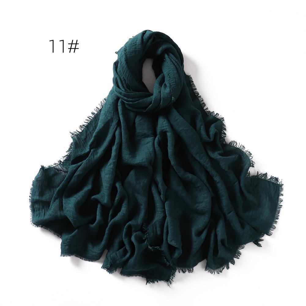 High-Quality Cotton Linen Gauze Scarf: Breathable, Encrypted Sunscreen, Four-Circle Fringe Shawl, Women's Malay Head Scarf