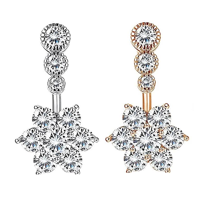 Кольцо для пупка из меди и циркона в европейском и американском стиле – сексуальное украшение для пирсинга