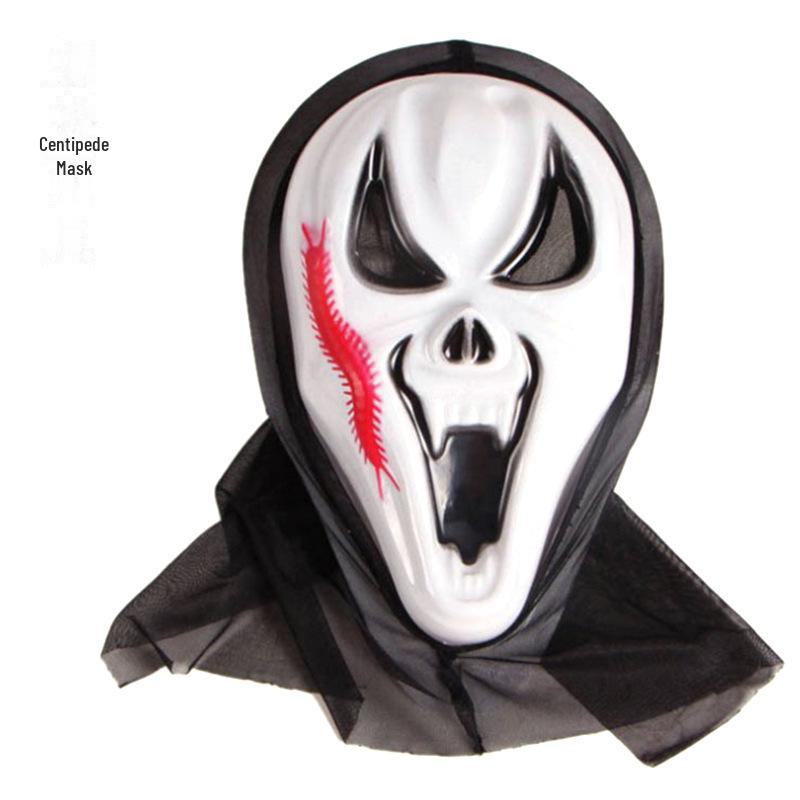 Страшная маска черепа на Хэллоуин и набор перчаток зомби