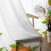 Pumpkins And Green Leaves Tulle Window Curtain For Living Room Bedroom Voile Sheer Curtains Kitchen Treatments Drapes