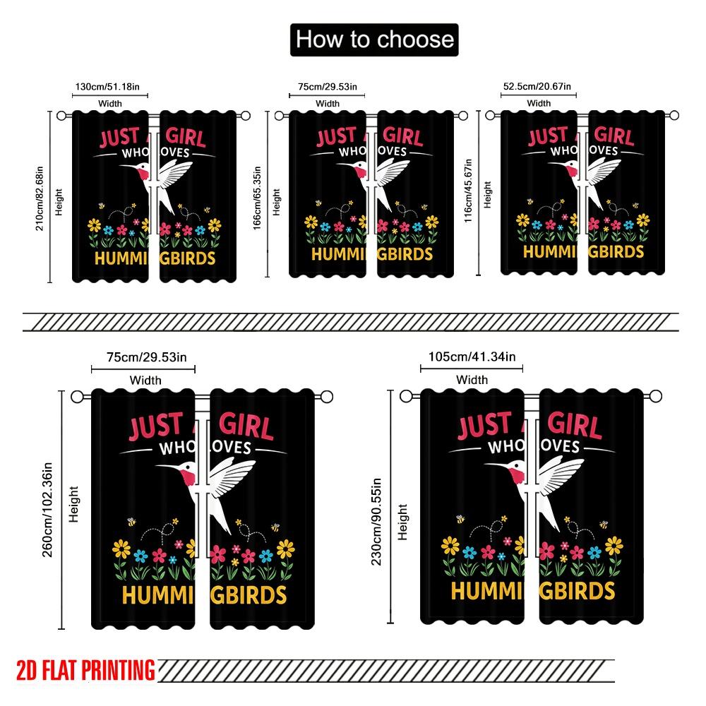 2 шт. шторы с 2D плоской печатью «Любит колибри цветы ткань без электричества 0 использование для реквизита для фотобудки»