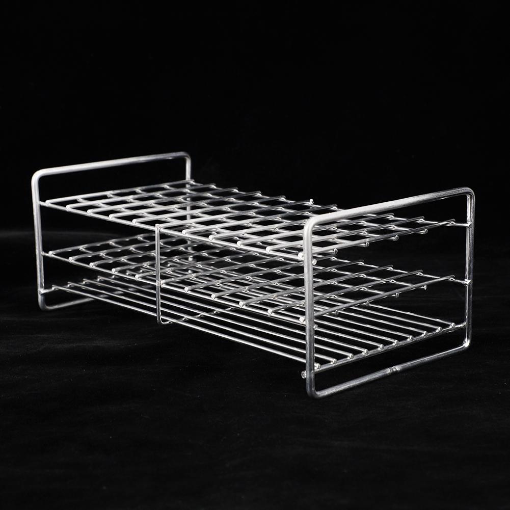 18.5mm 50 Holes Stainless Steel Test Tube Rack Square Hole Medical Test Tube Holder
