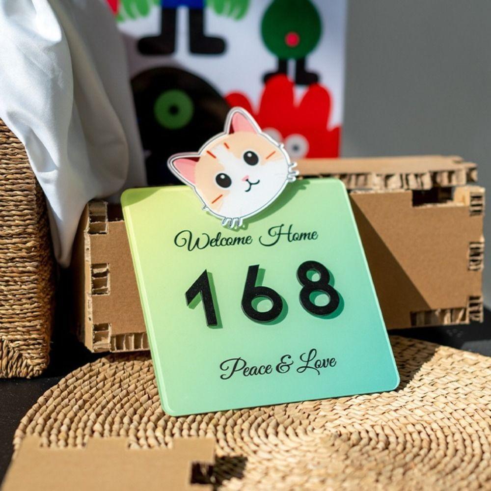 Personality House Number Sticker Acrylic Entry Door Numbe Guesthouse Door Panels