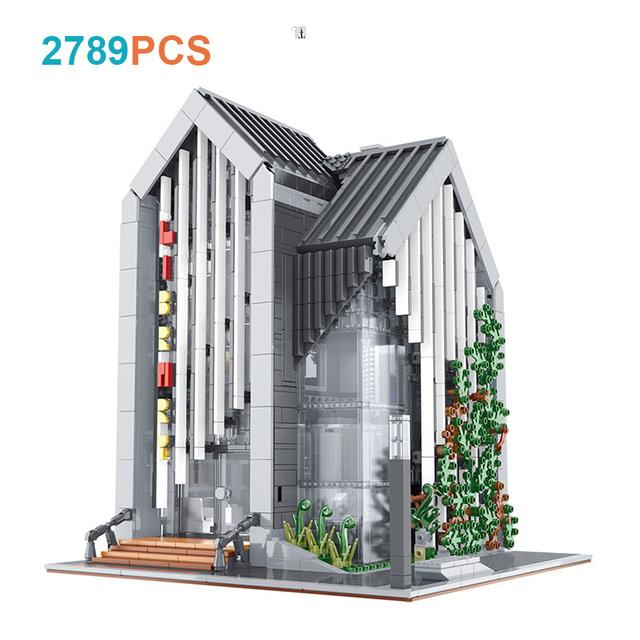 2789pcs 011001 Street View MOC Series Modular Modern Library City Architecture Building Blocks Models Toys for Boys