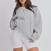 Autumn Winter Women Loose Solid Color Top Fashion Velvet Sweatshirt