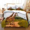 Комплект постельного белья с изображением африканских животных и жирафа на закате, комплект пододеяльников 3D, покрывало для мальчиков и девочек, детский домашний текстиль, покрывало из микрофибры