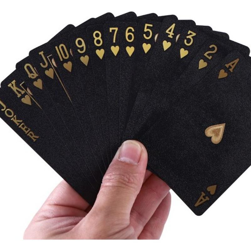 Водонепроницаемые игральные карты «Черное золото» премиум-класса для казино, элегантный дизайн, прочный ПВХ-материал, карты для покера для вечеринок.