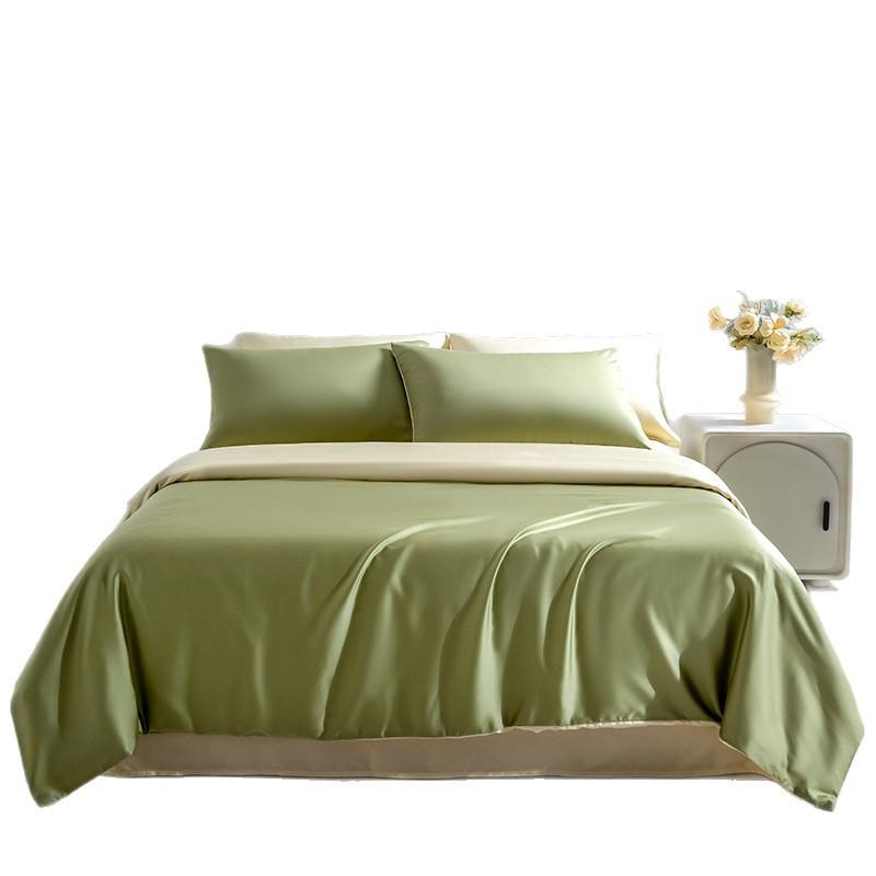 100% Lyocell Tencel Bed Four-Piece Light Luxury Summer Sleeping Naked Cool Quilt Cover Bed Sheet Mattress Ice Silk Kit