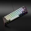 61-клавишный RGB проводной игровой комплект клавиатура и мышь, немеханическая мембранная, черно-белый, с семицветной мини-подсветкой