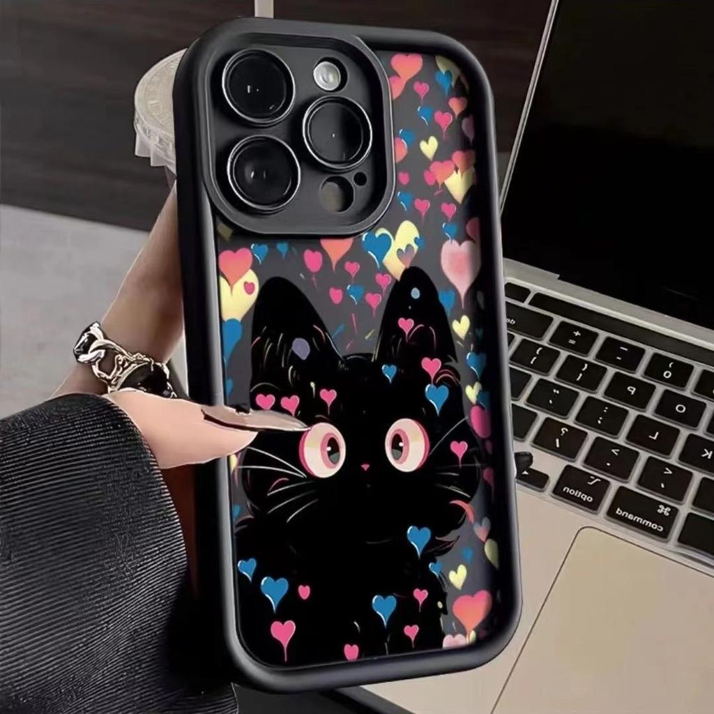 Милый Мультяшный Чехол-Кошка Для Samsung Galaxy S24 S23 S22 Ultra S21 FE A14 A52 A32 A13 A53 A34 A54 A35 A15 4G 5G Мягкий Силиконовый Чехол