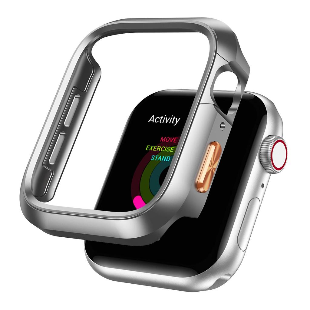 Для Apple Watch Series 10 42 мм Чехол Ударопрочный ПК Чехол для Часов с Оранжевой 3D Текстурированной Кнопкой - Starlight