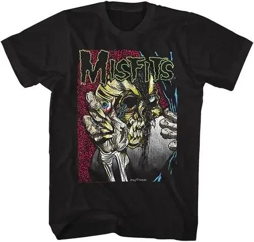 Misfits Хлопковая футболка с принтом Мужская Череп Панк-рок группа Футболка Y2K Гранж S-4XL