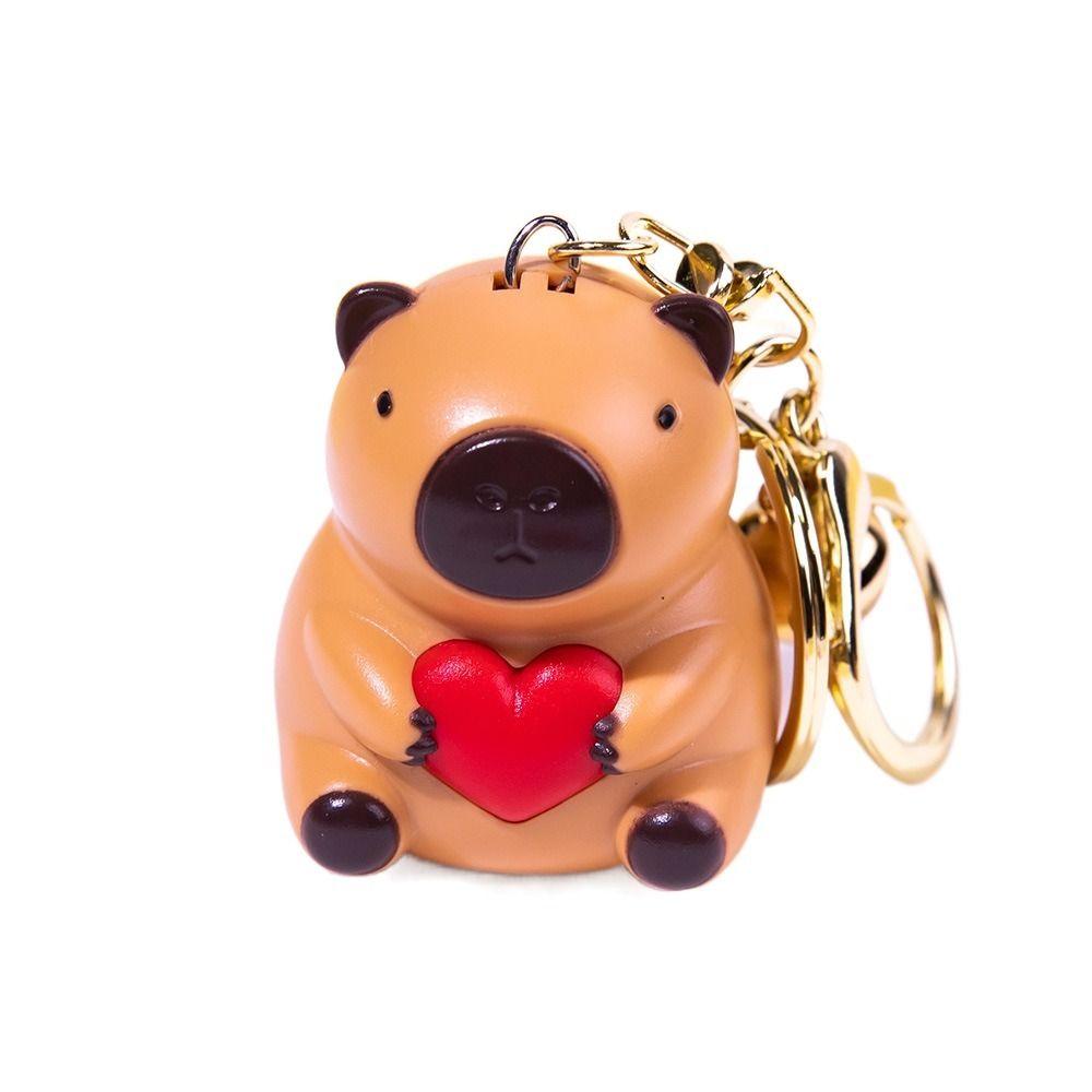 Подвеска на сумку «Я люблю тебя» в виде капибары, светящаяся в виде капибары, светящийся в виде капибары, брелок для ключей «Звук капибары» для девочек