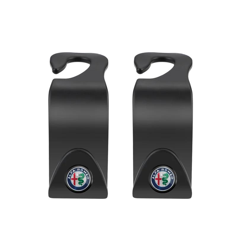 Car Stickers For Alfa Romeo 2Pcs Car Seat Back Hooks Auto Accessories For Alfa Romeo Spider Giulia Giulietta 156 Tonale Mito Ste