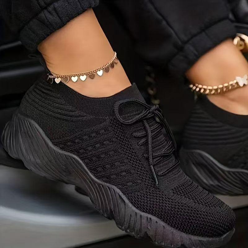 Women's Sports Shoes Breathable and Comfortable Walking Shoes Breathable Lace Up Running Trend Casual Tennis New Women's Shoes