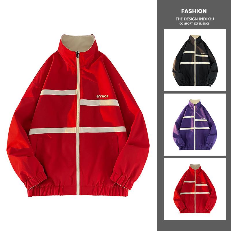 Весна и осень куртка унисекс с воротником-стойкой, модная корейская студенческая куртка, рабочая одежда, повседневная ветровка, топ