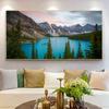 Национальный парк Джаспер, холст, картина, озеро с горным лесом, пейзаж, жикле, постеры, принты для декора стен гостиной