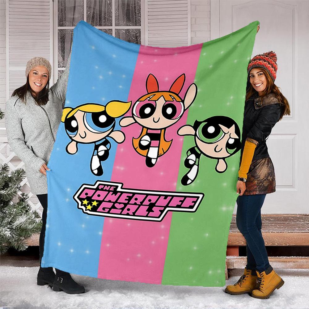 1pc Powerpuff Girls Outdoor Flannel Throw Blanket Soft, Lightweight & Warm