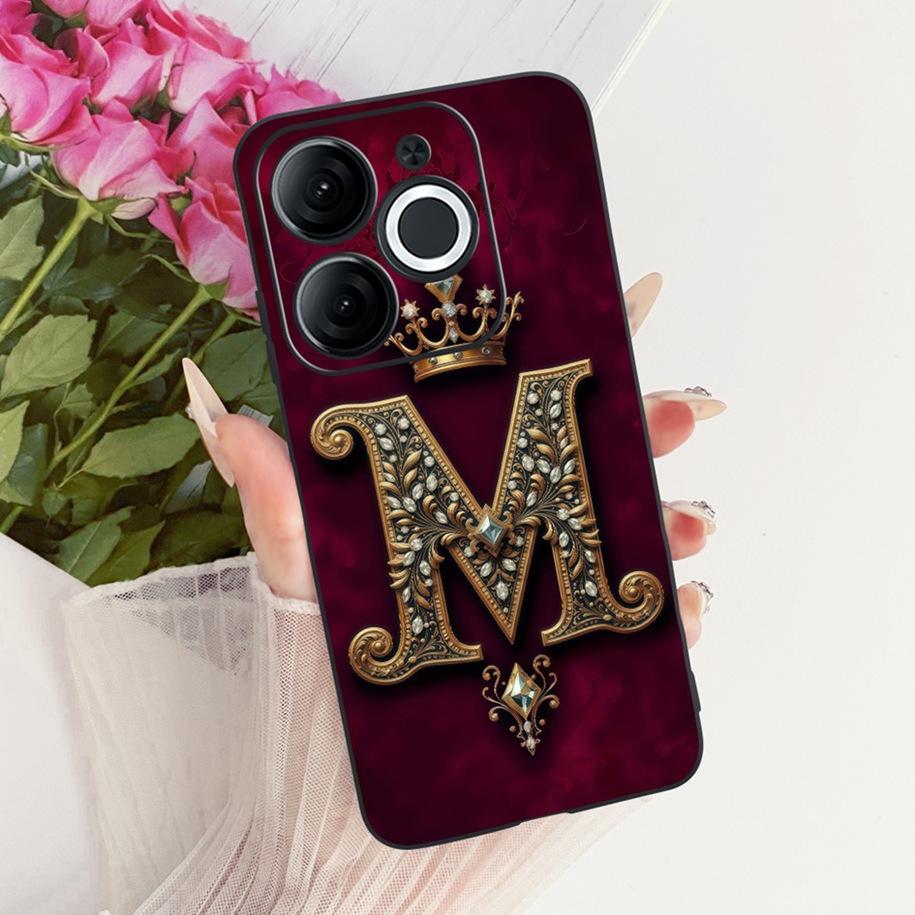 Для Itel A80 Чехол A671L A671LC Задняя крышка Роскошная Буква Имени Корона Мягкий Силикон Чехол для Телефона для Пары Для ItelA80 A 80 Оболочка
