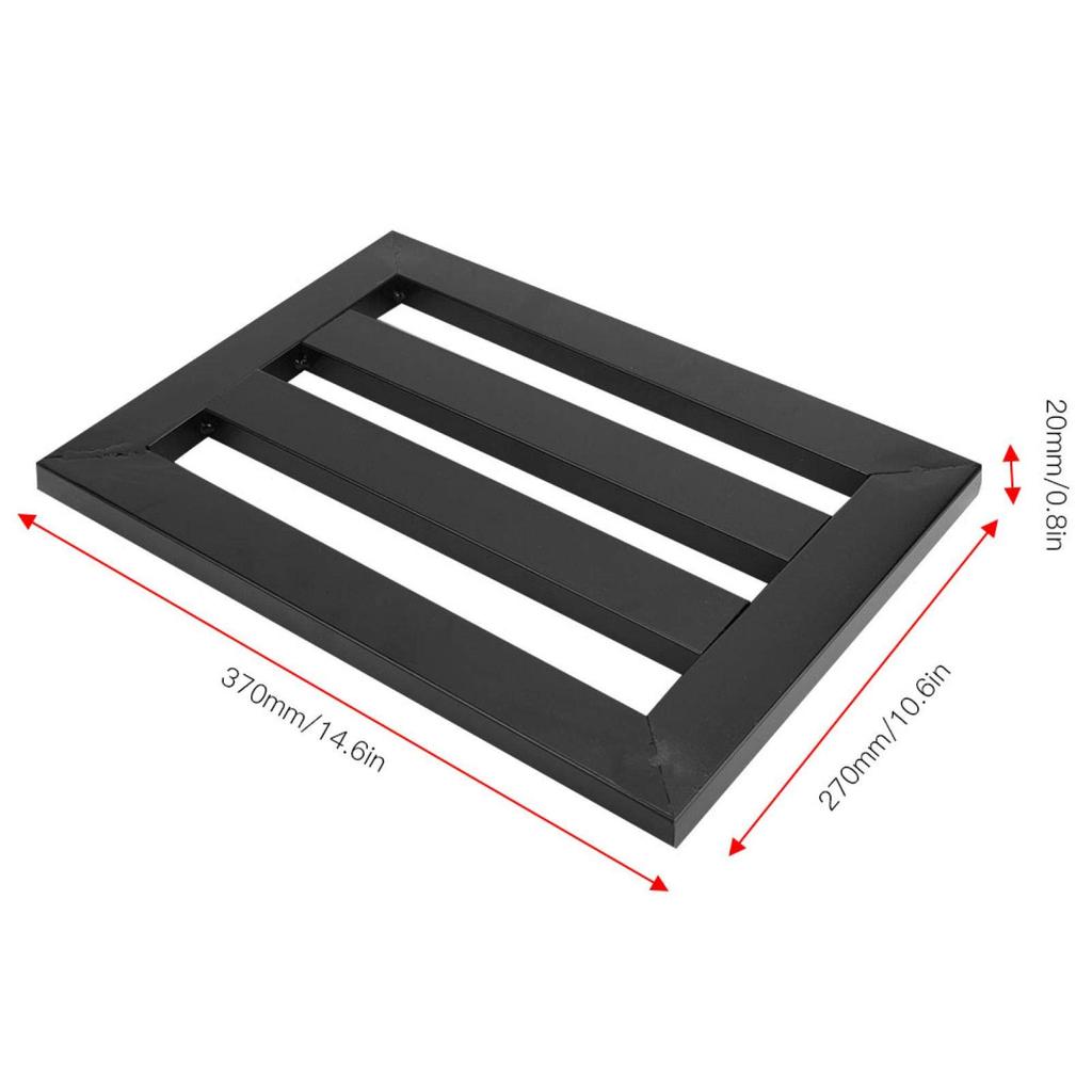 Portable Metal Pedal Board, Guitar Effect Pedal Board, 14.6 * 10.6 * 0.8 Inch, Electric Guitar Effect Holder for Guitar Effect Pedals