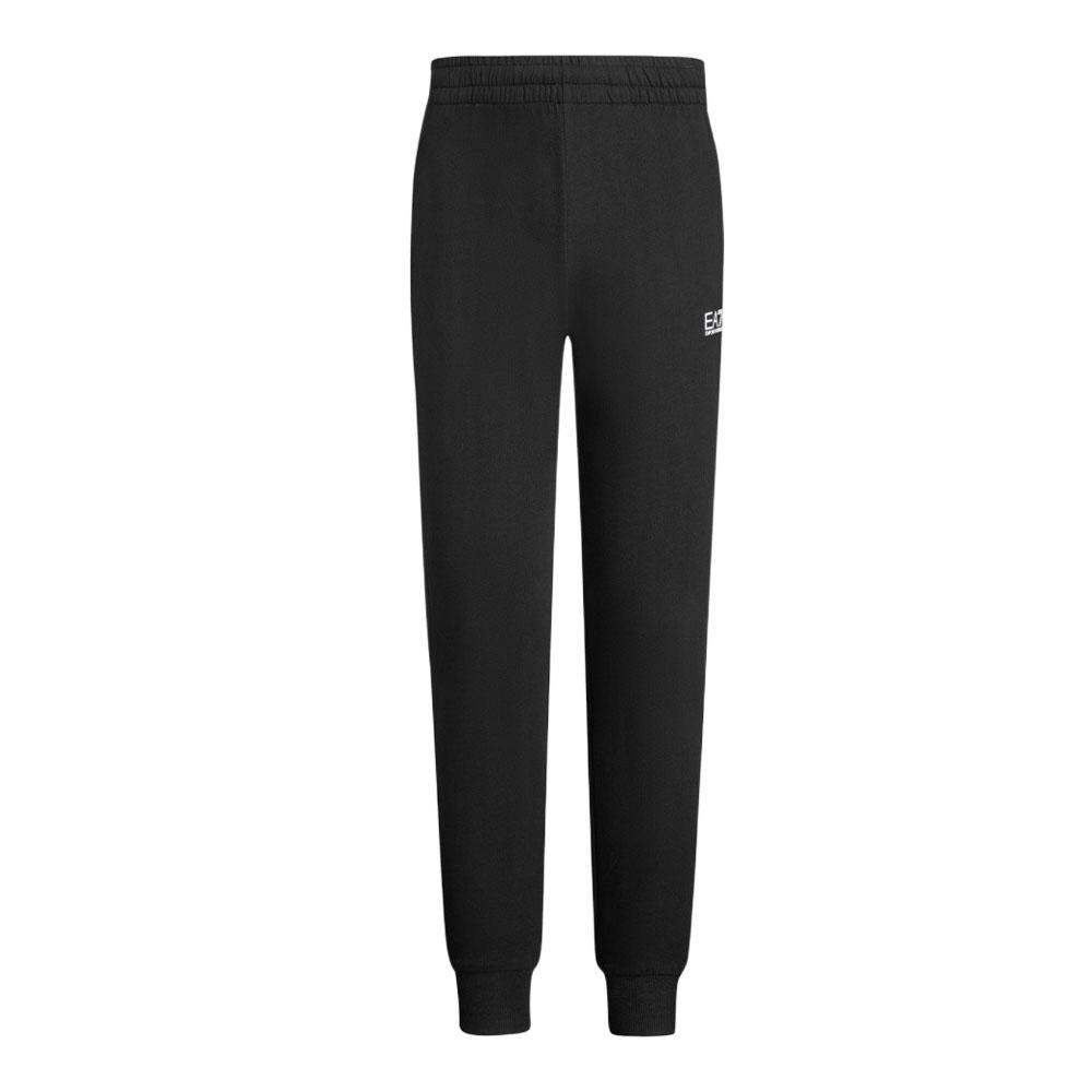 Emporio Armani EA7 Осень/Зима 24 Серия Core Identity Однотонные трикотажные джоггеры с принтом логотипа и манжетами Мужские брюки Черный 8NPP66-PJVRZ-1200