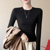 Women's Slim Fit Double-Sided German Velvet Long-Sleeve T-Shirt - Stylish, Warm, Versatile Inner Wear for Autumn/Winter.