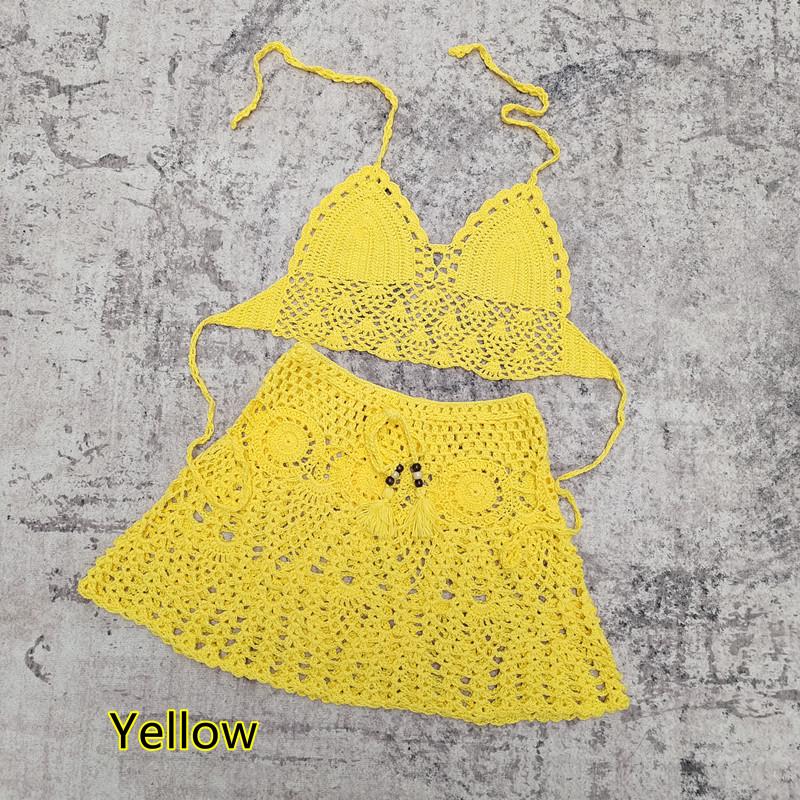 Handmade Crochet Bikini and Beach Dress Set (2/3-piece)