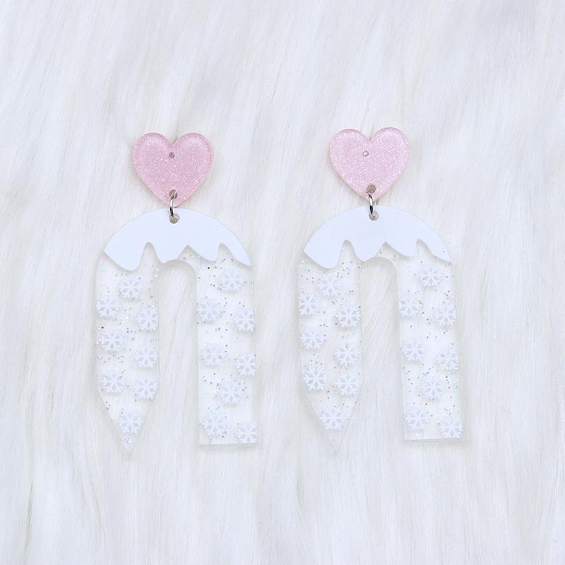 Christmas Acrylic Dangle Earrings: Reindeer, Candy Cane, Tree & Snowflake Designs