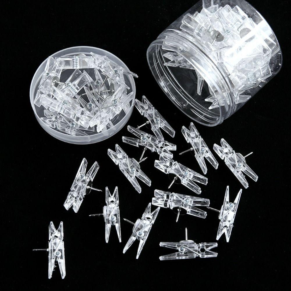 20 шт./коробка Мини прозрачные клипсы кнопки Креативные кнопки с клипсами Настенные маркеры