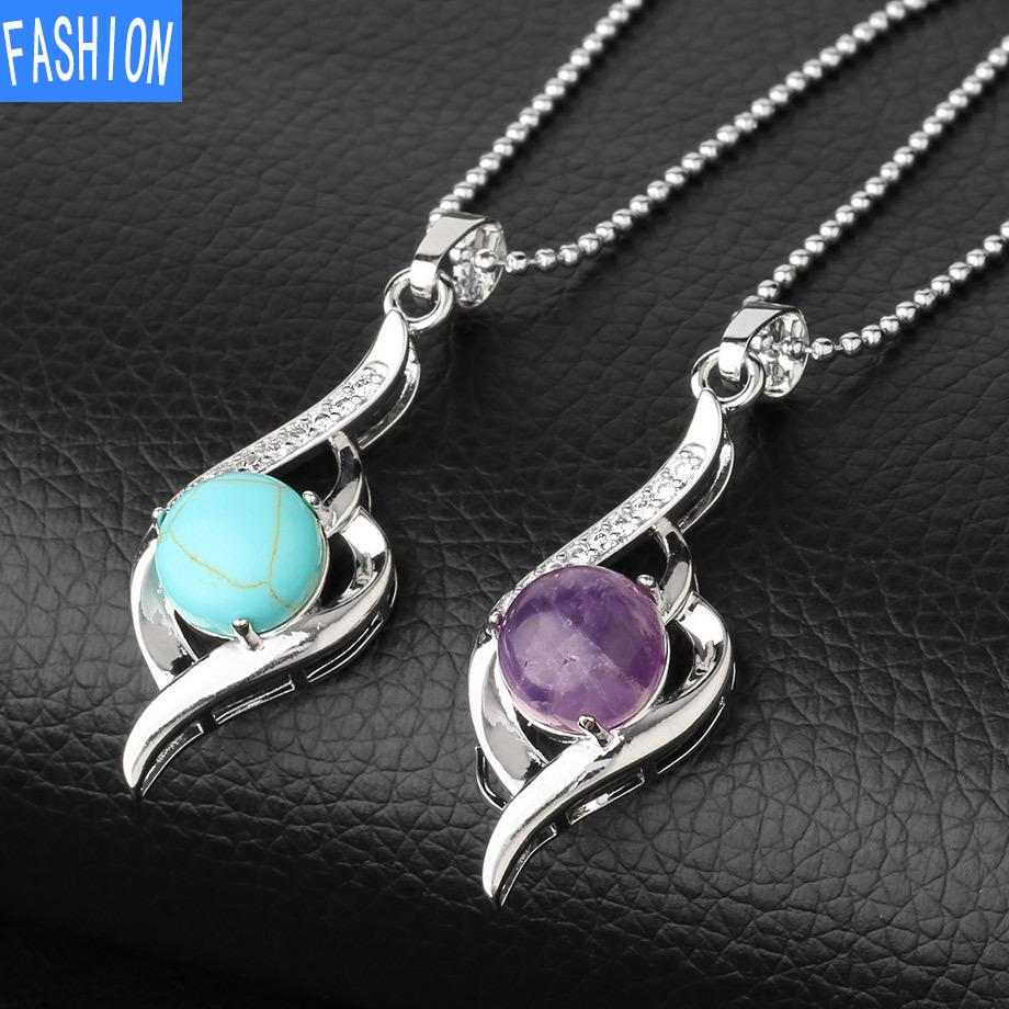 Ожерелье с подвеской в ​​виде ключицы из натурального хрусталя и циркона