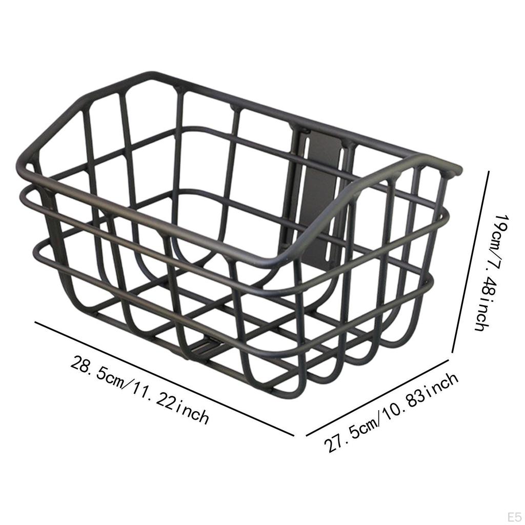 Велосипедная корзина Черная Передняя Удобная Сборка Прочная Алюминиевый сплав Контейнер для груза Аксессуары для