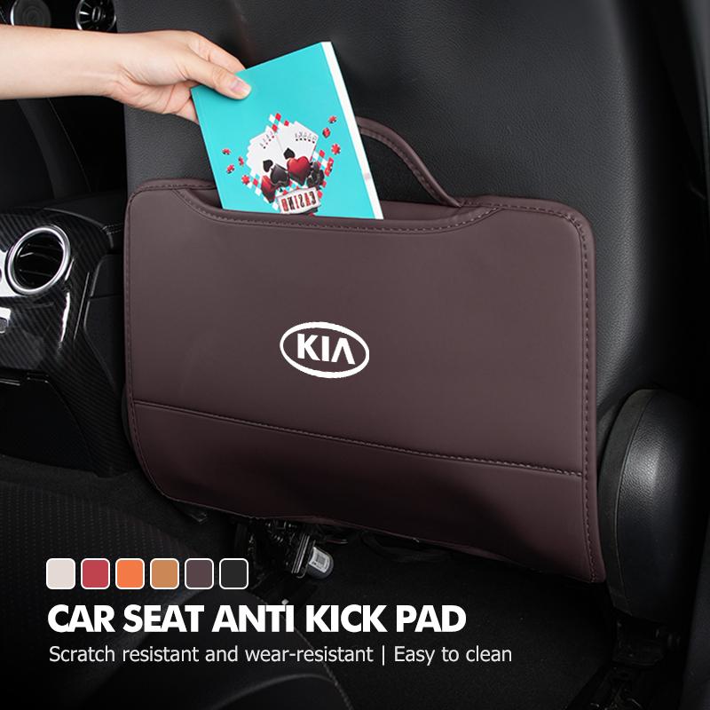 Car Seat Backrest Protection Anti-kick Pad Seat Back Organizer Storage Bag Auto Accessories For KIA Stinger Optima Cerato Soul wscap11