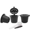 Black Reusable Multi-purpose Coffee Capsules Cup with Spoon Brush Refillable Coffee Capsule Refilling Filter Coffeeware Gift
