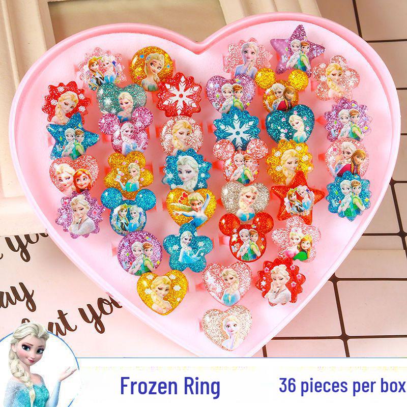 Кольца с кристаллами в виде принцессы из мультфильма для девочек-малышей - детский ювелирный подарок