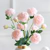 Artificial Flower Multi-use Bright-colored Faux Silk Flower Simulation Rose Display for Gifts