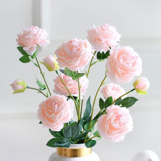 Artificial Flower Multi-use Bright-colored Faux Silk Flower Simulation Rose Display for Gifts