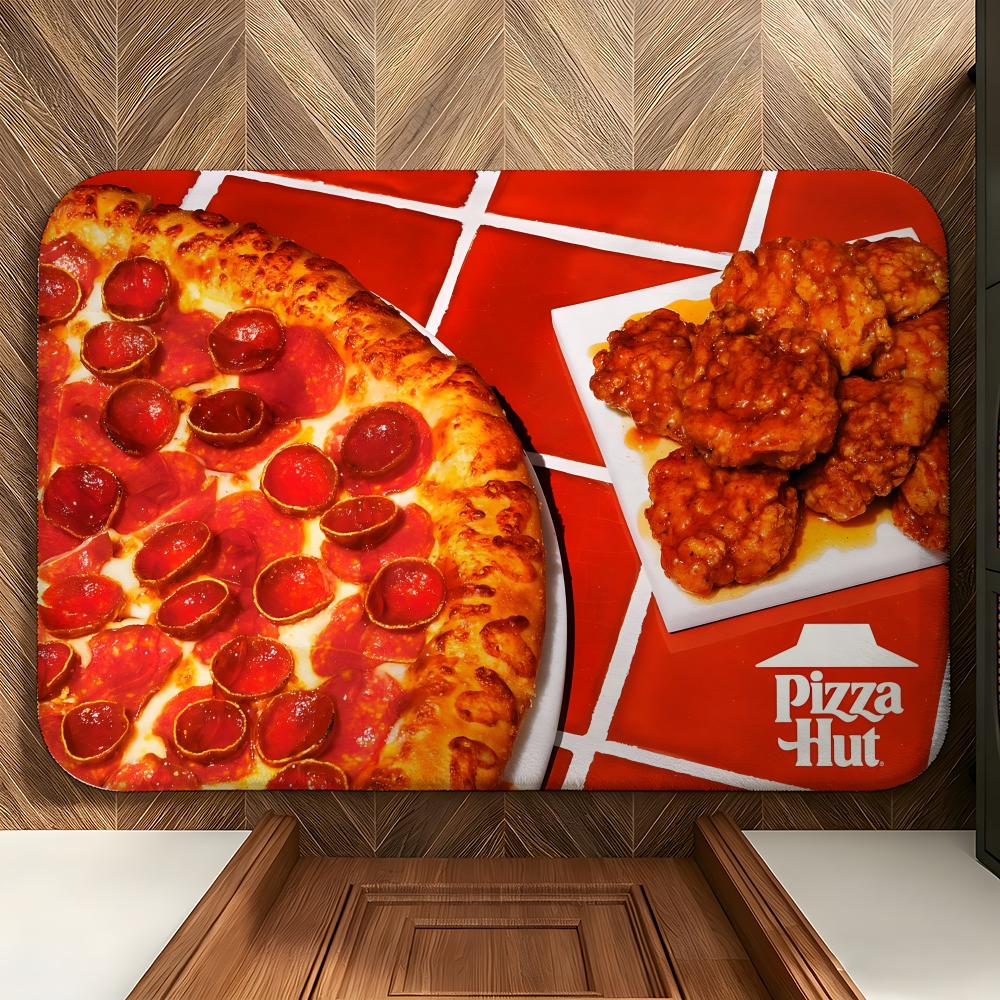 Коврик для пола Food P-Pizza H-Hut Мягкий фланелевый коврик для входной двери Нескользящий Впитывающий коврик для пола в ванную комнату, спальню