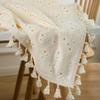 Linen Cotton Floral Daisy Tablecloth Photography Backdrop Cover Kitchen Decor